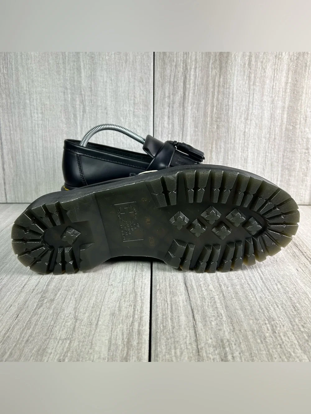 NEW Dr. Martens Docs Adrian Quad Black Leather Tassel Platform Loafer Men Size 9 - Picture 8 of 11